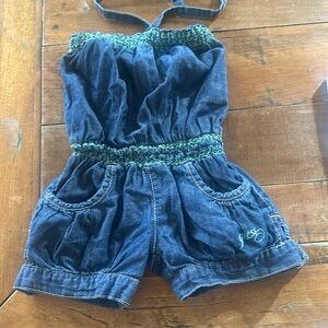 Girl denim romper
